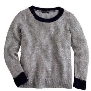 J. Crew Scattered Sequin Sweater in Gray Mohair Blend Size XS
